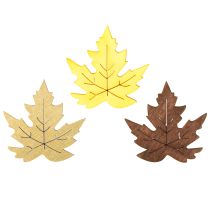 Itens Folhas de bordo decorativas dispersas amarelas, marrons, platina sortidas 4 cm 72 unidades