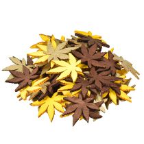 Itens Decoração dispersa folhas amarelas, marrons, platina sortidas 4cm 72 un