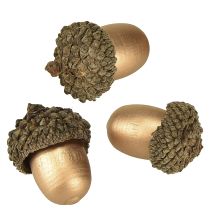 Itens Decoração dispersa bolotas outono inverno ouro 3cm 36 unidades
