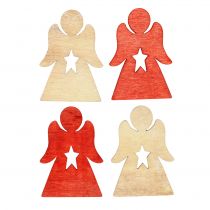 Itens Crianças de Natal feitas de madeira para espalhar vermelho, natural 4cm 72p