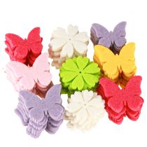 Itens Decoração Scatter Primavera Borboleta Flores 6 Cores 4cm 72 Pcs