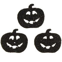 Itens Decoração dispersa decoração de abóbora de Halloween 4 cm preta, glitter 72 unidades