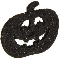 Itens Decoração dispersa decoração de abóbora de Halloween 4 cm preta, glitter 72 unidades