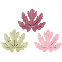 Itens Decoração dispersa madeira folhas de outono decoração de mesa roxo rosa verde 4 cm 72 peças