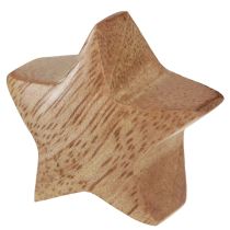 Itens Decoração de dispersão de madeira mini estrelas decoração de advento madeira de manga 3cm 9 peças