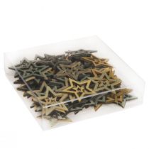 Itens Decoração dispersa estrela de natal madeira 4 cores Ø4cm 72 un