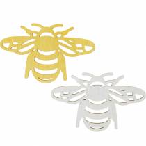 Polvilhe decoração de abelha, primavera, abelhas de madeira para artesanato, decoração de mesa 48 unidades