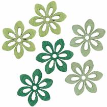 Polvilhe flores decorativas em verde, verde claro, flores de madeira de hortelã para salpicar 144p