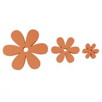 Decoração dispersa flores de madeira flores laranja verão Ø2–6cm 20 unidades
