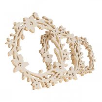 Decoração espalhada grinalda de flores de madeira peças espalhadas primavera branco Ø3–5cm 24p