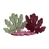 Itens Decoração dispersa madeira folhas de outono decoração de mesa roxo rosa verde 4cm 72p