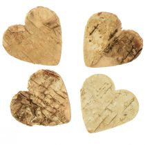 Itens Decoração dispersa coração de madeira corações de madeira casca de bétula 4 cm 60 unidades