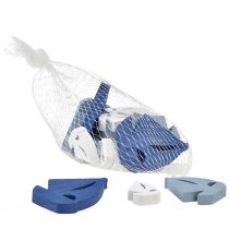 Itens Decoração dispersa decoração de veleiro de madeira azul branco 2 cm – 6 cm 24 unidades