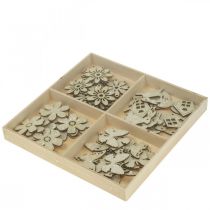 Itens Espalhar madeira para decoração, espalhar peças primavera Páscoa branco 2–4cm 64p