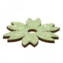 Dispersão de decoração em pedaços de madeira Primavera Páscoa Verde 2–4cm 64p