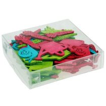 Itens Jarra de figuras de madeira com decoração dispersa, caracol cenoura 4cm - 6cm 72 un