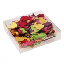 Itens Decoração dispersa coelhinhos de madeira da Páscoa sentados coloridos 2,5 cm x 4 cm 72 unidades