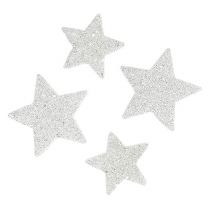 Itens Espalhar decoração estrelas brancas com mica 4-5cm 40p