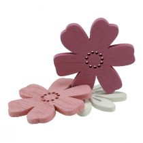 Itens Flores de mesa de decoração dispersas madeira branco rosa roxo 3,5 cm 36 unidades
