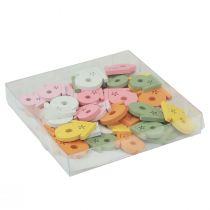 Itens Decoração dispersa casinha de passarinho decoração de mesa de madeira colorida 2,5-3,5 cm 48 peças