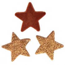 Itens Decoração dispersa estrelas de Natal marrom/laranja Ø4/5cm 40 unidades