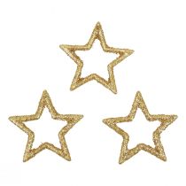 Itens Decoração dispersa de estrelas de Natal com glitter dourado Ø4cm 120 unidades