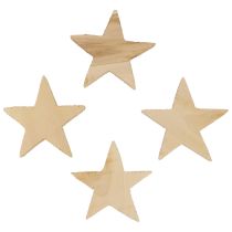Decoração dispersa estrelas de Natal estrelas de madeira natural Ø5,5cm 12 unidades
