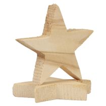 Decoração dispersa estrelas de Natal estrelas de madeira natural Ø5,5cm 12 unidades