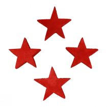 Decoração dispersa estrelas de Natal estrelas vermelhas de madeira Ø4cm 24 unidades