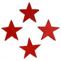 Decoração dispersa estrelas de Natal estrelas vermelhas de madeira Ø5,5cm 12 unidades