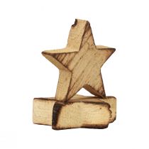 Decoração dispersa estrelas de Natal estrelas de madeira flamejadas Ø4cm 24 unidades