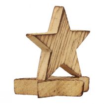 Decoração dispersa estrelas de Natal estrelas de madeira inflamadas 5,5 cm 12 unidades