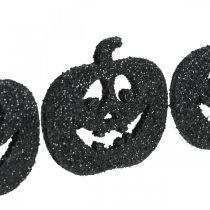 Decoração de dispersão decoração de abóbora de Halloween 4cm preto, glitter 72pcs