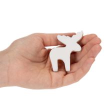 Itens Figura decorativa de alce de madeira, em pé, para decoração natalina, 6 cm, 8 peças