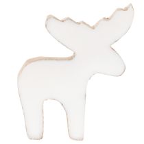 Itens Figura decorativa de alce de madeira, em pé, para decoração natalina, 6 cm, 8 peças