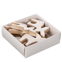 Itens Figura decorativa de alce de madeira, em pé, para decoração natalina, 6 cm, 8 peças
