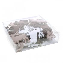 Itens Decoração dispersa de rena de natal decoração de natal madeira 48 unidades