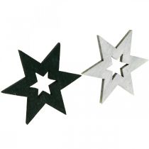 Itens Decoração de estrelas de madeira decoração dispersa natal preto H4cm 72 unidades