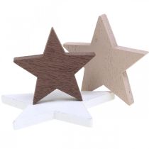 Star deco de madeira granulado mix de natal 48 peças
