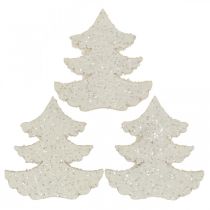 Itens Dispersão decoração árvore de Natal glitter branco 4cm 72p