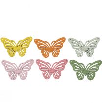 Itens Shaker borboleta de madeira decoração colorida polvilhada 4,5 × 3 cm 48 unidades
