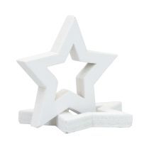 Decoração dispersa estrelas de Natal estrelas brancas de madeira Ø4cm 54 unidades
