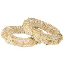 Itens Guirlanda de palha em branco, base para guirlanda de palha, aro de palha de 15/3 cm, 2 peças