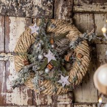 Guirlanda de palha trançada Ø37cm decoração de palha rústica natural