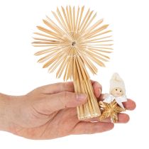 Itens Conjunto de enfeites de Natal em forma de estrela de palha para árvore de Natal, 35 peças.