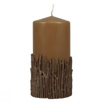 Itens Vela pilar ramos decoração vela castanho caramelo 150/70mm 1ud