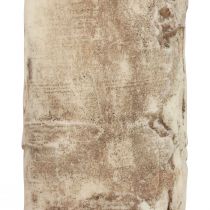 Vela pilar casca de árvore vela decoração bétula creme 140/80mm