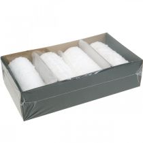 Itens Conjunto de 4 velas do Advento - Velas brancas em formato de pilar com efeito de bola de neve e padrão de gelo, decoração de Natal 150/60mm