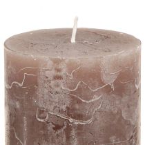 Itens Conjunto rústico de 12 velas em tons de marrom, 70x100mm – Longa duração, aparência de mármore para decoração e ambiente.