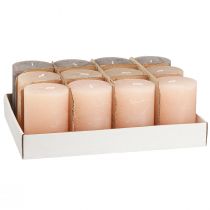 Itens Conjunto rústico de 12 velas em tons de marrom, 70x100mm – Longa duração, aparência de mármore para decoração e ambiente.